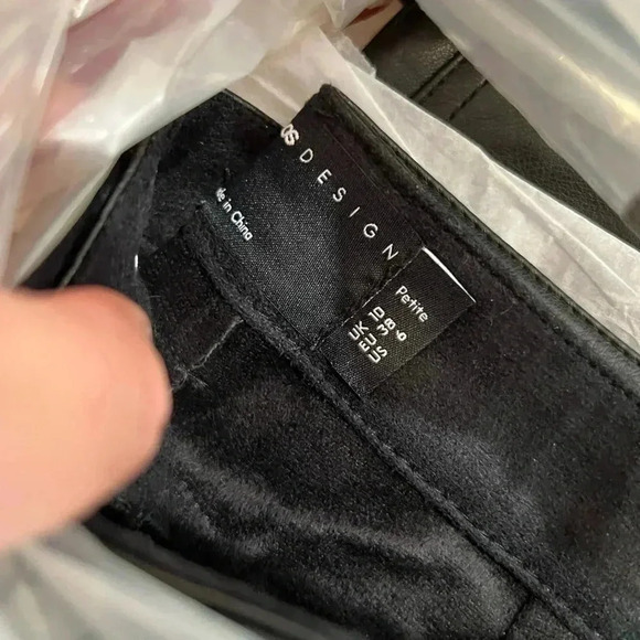 ASOS Petite Faux Leather Straight Leg Pants in Black - Picture 8 of 11